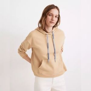 Madewell Dip-Dye Drawstring Hoodie Sweatshirt in Desert Dune